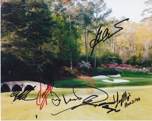 Gary Player, Ben Crenshaw, Larry Mize, Ian Woosman Signed Autographed 8x10 Photo Poster painting