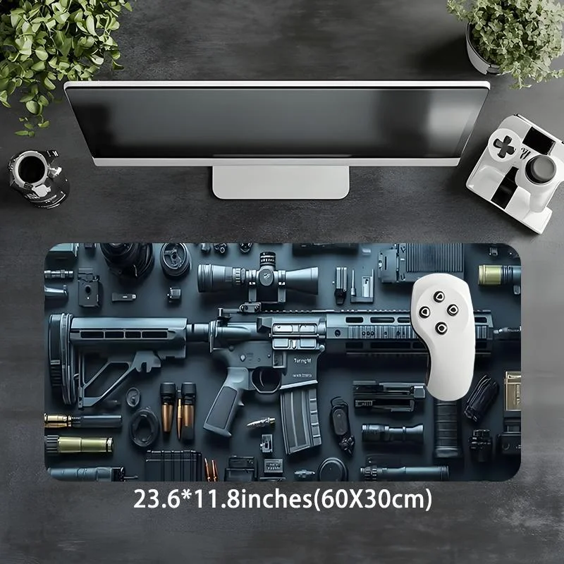 Cool Military Weapon Build Weapon Parts Display Large Gaming Mouse Pad