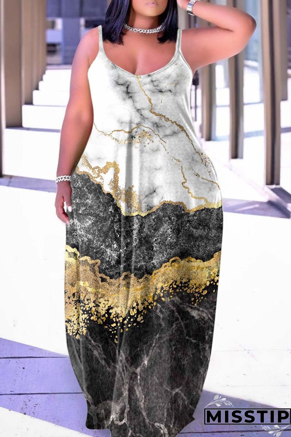 Multicolor Sexy Casual Backless Spaghetti Strap Long Dress Dresses