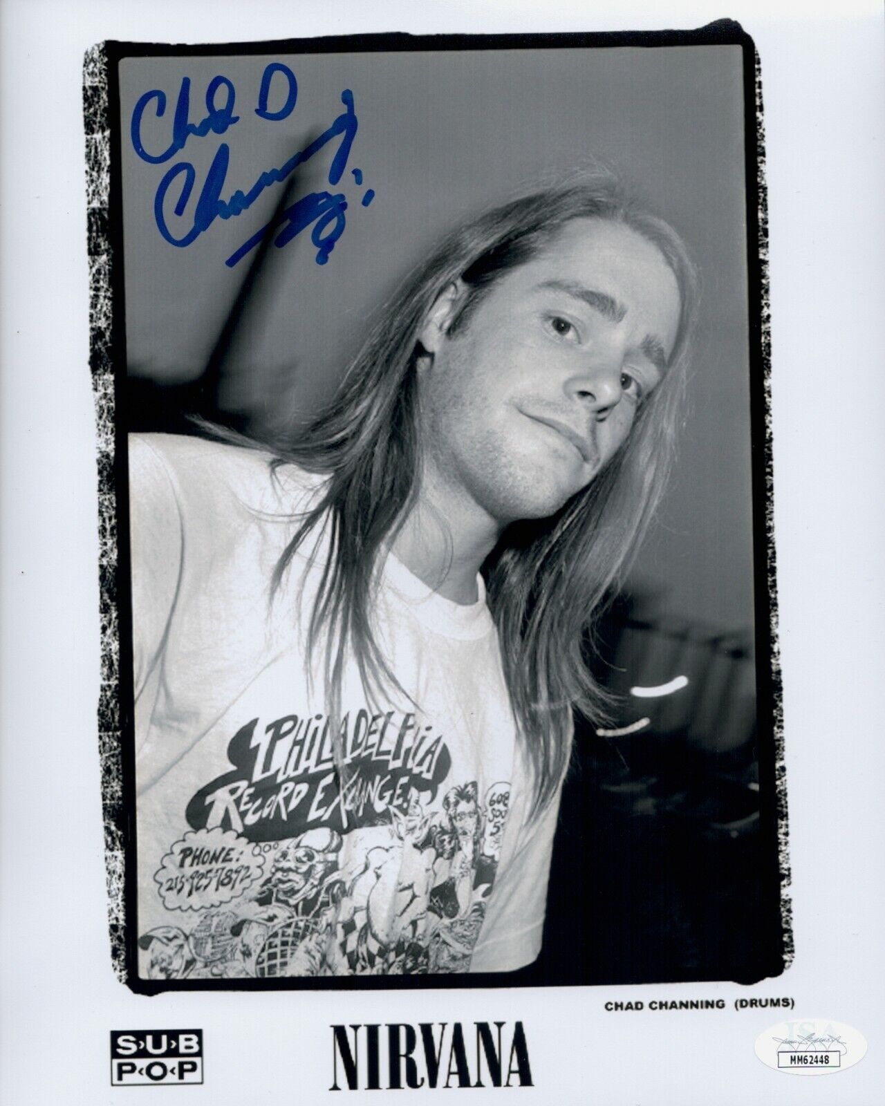 CHAD CHANNING Signed NIRVANA 8x10 Photo Poster painting IN PERSON Autograph JSA COA Cert