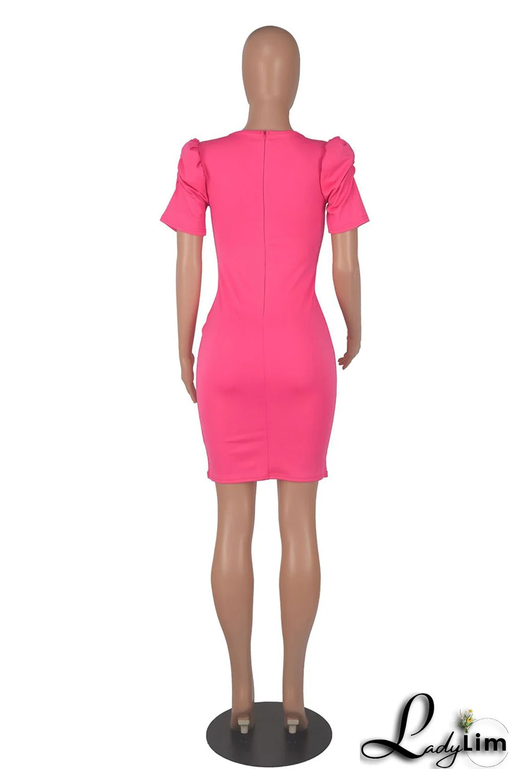 Black Fashion Casual Solid Basic V Neck Short Sleeve Dress Dresses