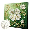 DIY Pearl Painting Four-leaf Clover for Home Wall Decor with Frame(25x25cm)