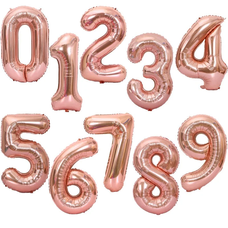 32/40Inch Giant Foil Number Balloons Air Helium Figures Wedding Adult Kids Birthday Party Decoration Supplies 0-9 Digital Globos