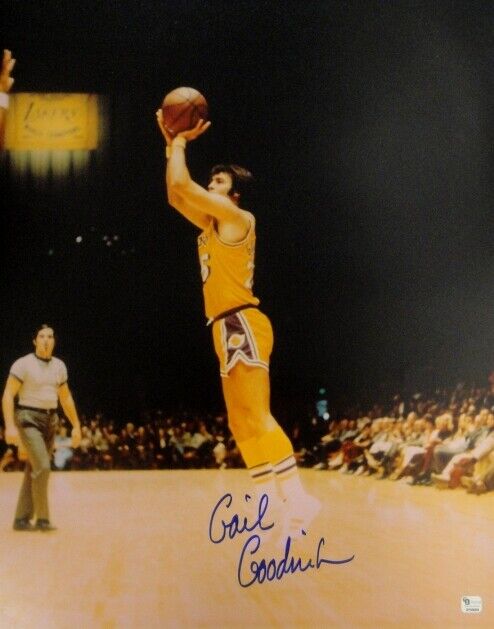 Gail Goodrich Signed Autographed 16x20 Photo Poster painting Los Angeles Lakers Shooting Blue GA