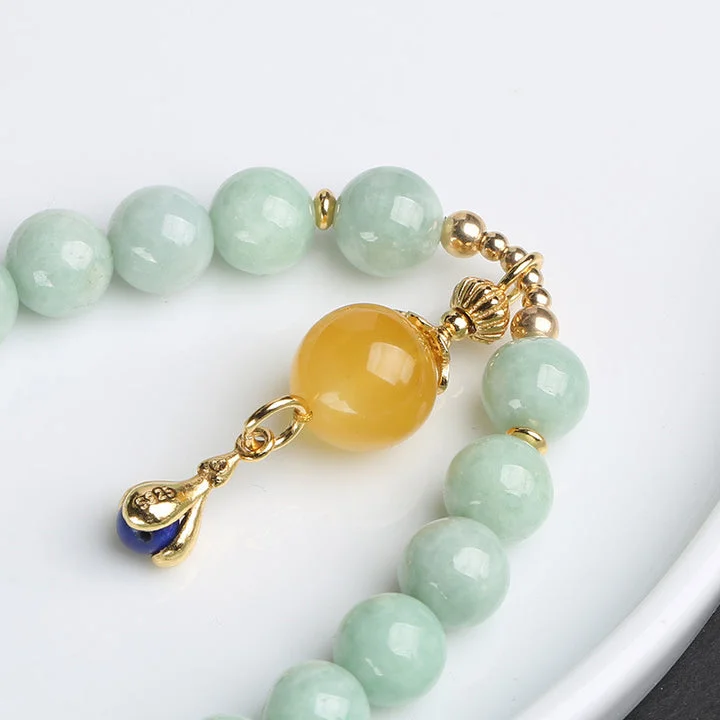 Amber Lazurite Natural Jade Bead Luck Bracelet