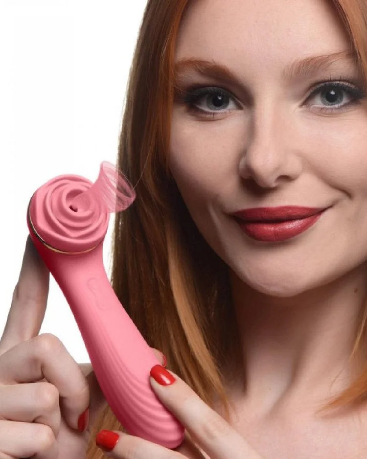 pornhint Pornhint Passion Petals Double Ended Pleasure Air Rose Vibrator - Pink