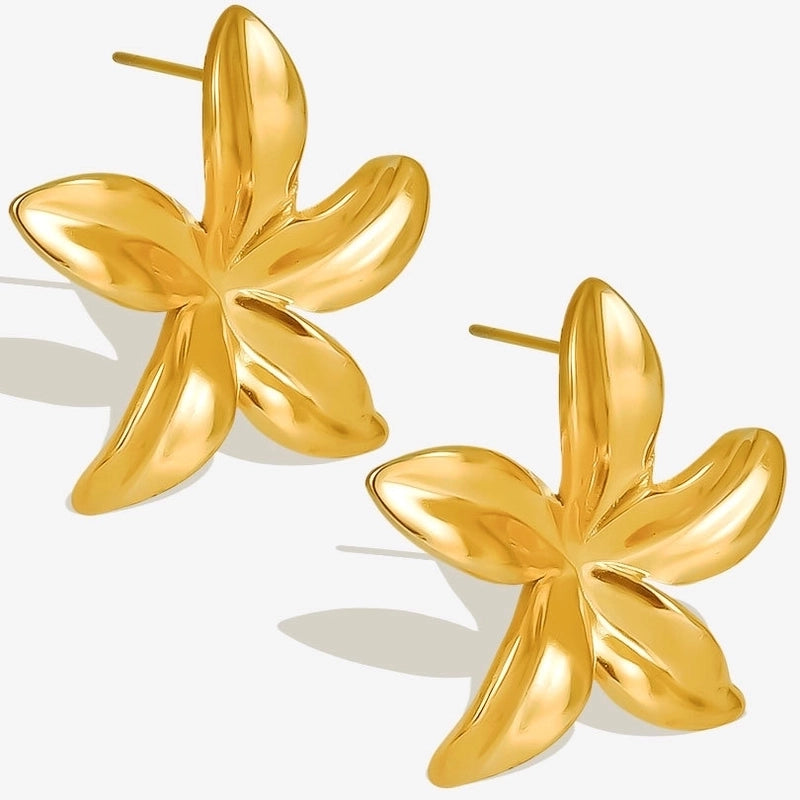 1 Pair Casual Minimalist Streetwear Floral Irregular Plating 304 Stainless Steel Ear Studs
