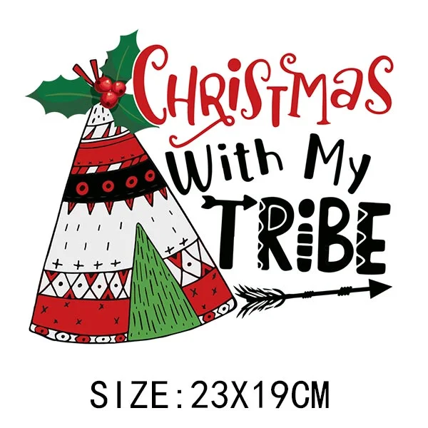 Beautiful Christmas Gift Thermal Sticker On Clothes DIY T-shirt Washable Iron On Patch For Clothing Christmas Design Patch Decor