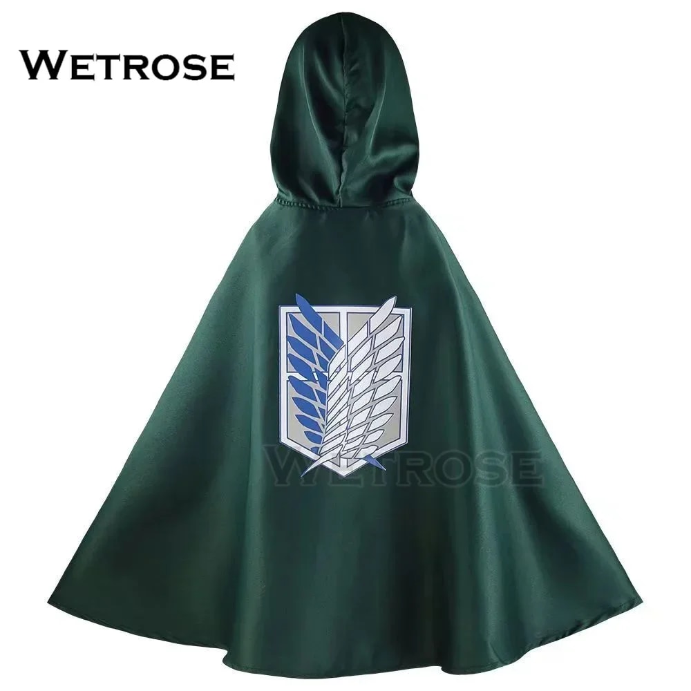 [Wetrose] AOT Attack on Titan Cosplay Raincoat Costume Cloak Eren Levi Waterproff Hoodie Coat Cloak Cape Anime