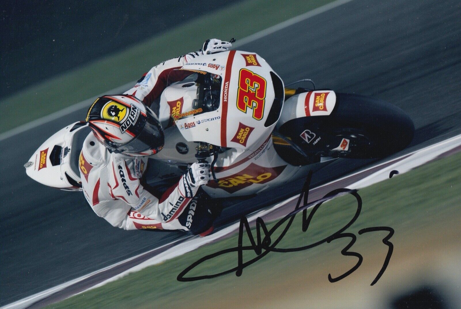 Marco Melandri Hand Signed 12x8 Photo Poster painting MotoGP Autograph San Carlo Honda