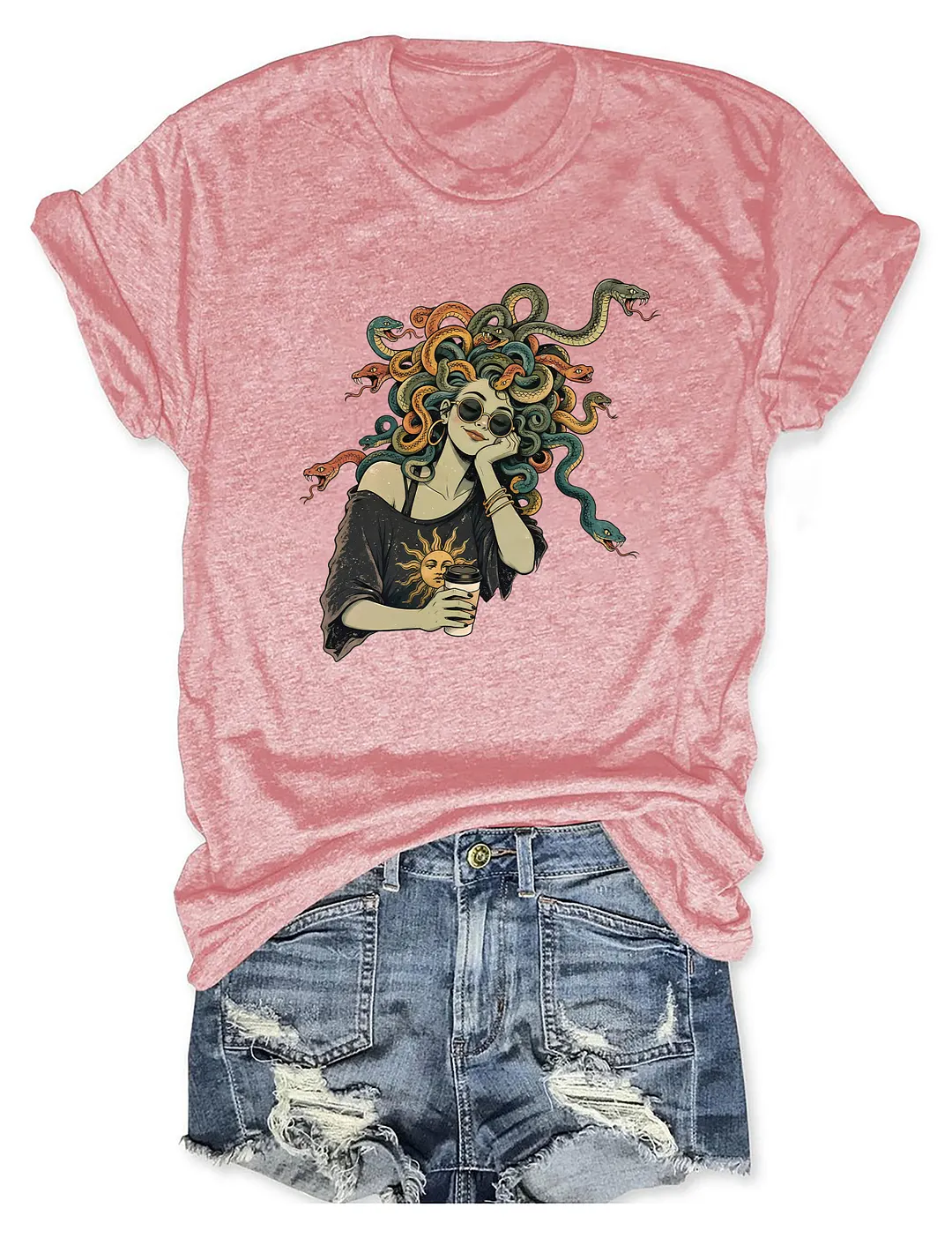 Cute Medusa Coffee T-shirt