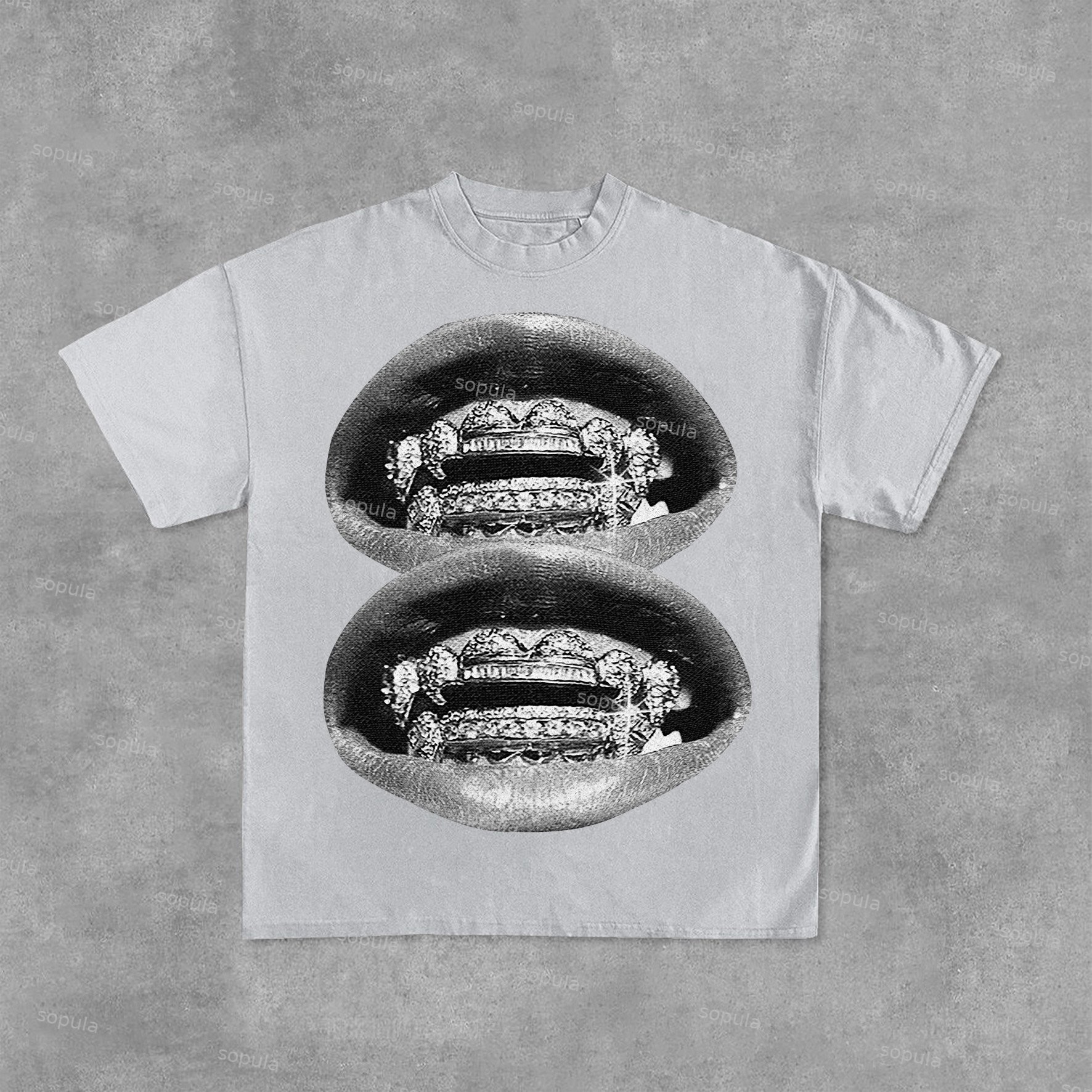 Unisex Lip Graphic Print Casual Cotton T-Shirt - SOPULA
