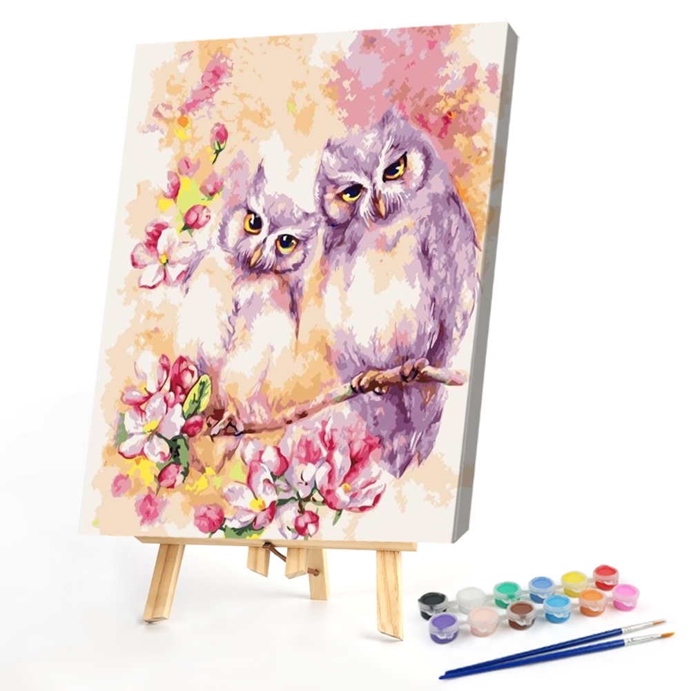 

40*50CM - Paint By Numbers - Two Owl, 501 Original