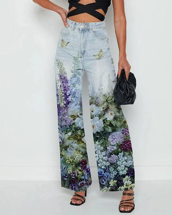 Floral Loose Jeans