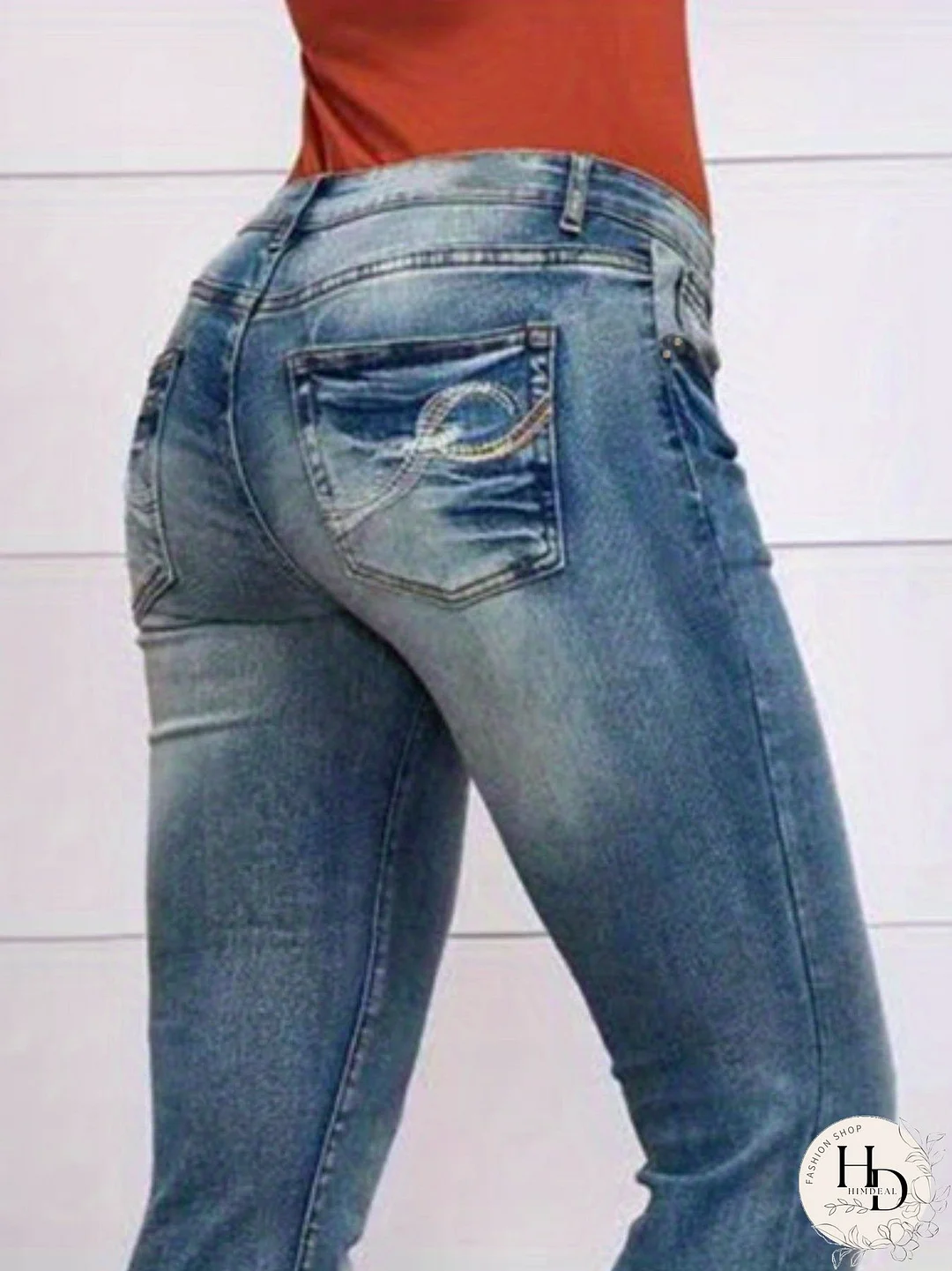 Vintage Embroidered Patchwork Bootcut Button Side Split Denim Jeans