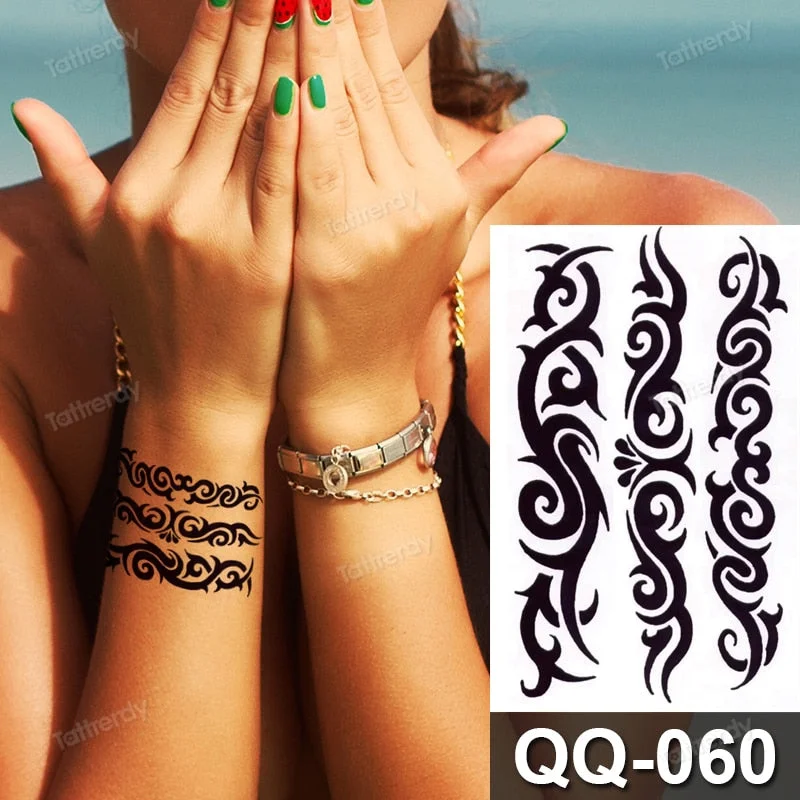 Waterproof Temporary Tattoo Sticker Tiger Lion King Compass Pattern Fake Tatto Flash Tatoo Small Body Art for Kids Women Men