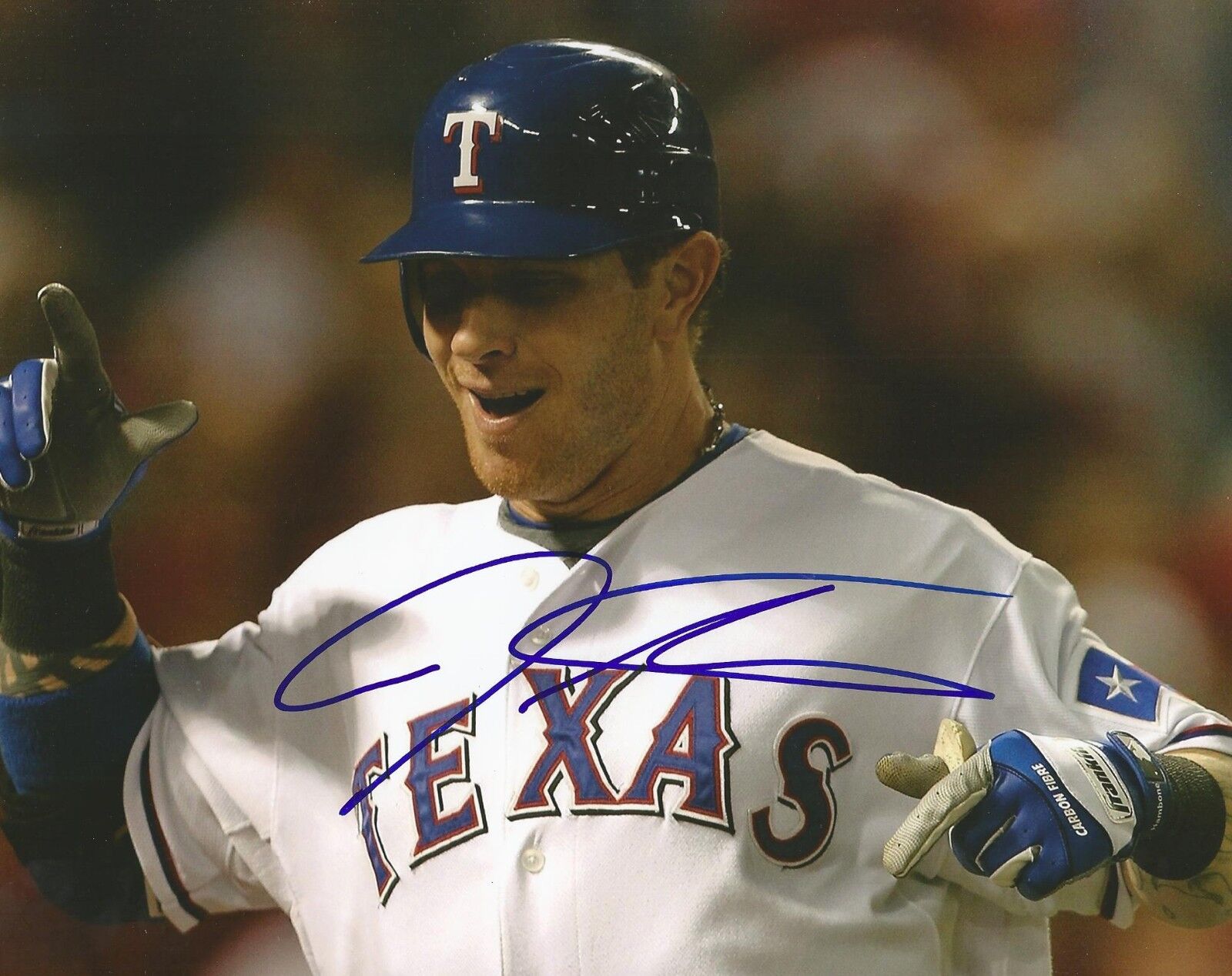 JOSH HAMILTON SIGNED TEXAS RANGERS 8x10 Photo Poster painting #2 with COA