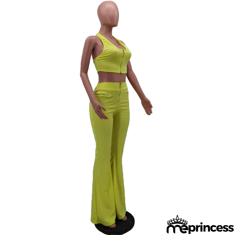Two-Piece Casual New Vest Flared Pants