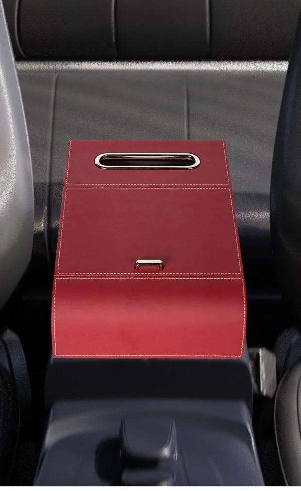 Multifunctional Leather Armrest Cover Storage Box