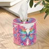 (US Local)Butterfly DIY Diamond Painting Handmade Tissue Holder Rhinestones Tissue Box