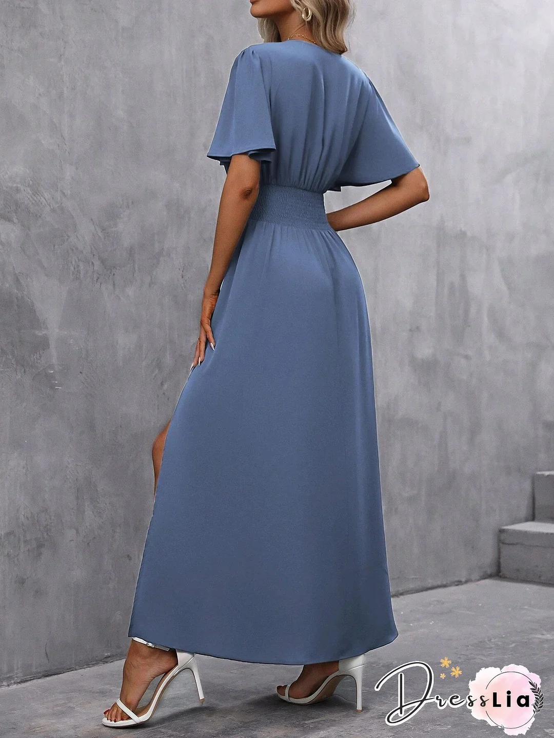 New Women Chic Plus Size Vintage Boho Hippie Short Sleeve V Neck Plain Casual Weaving Dress