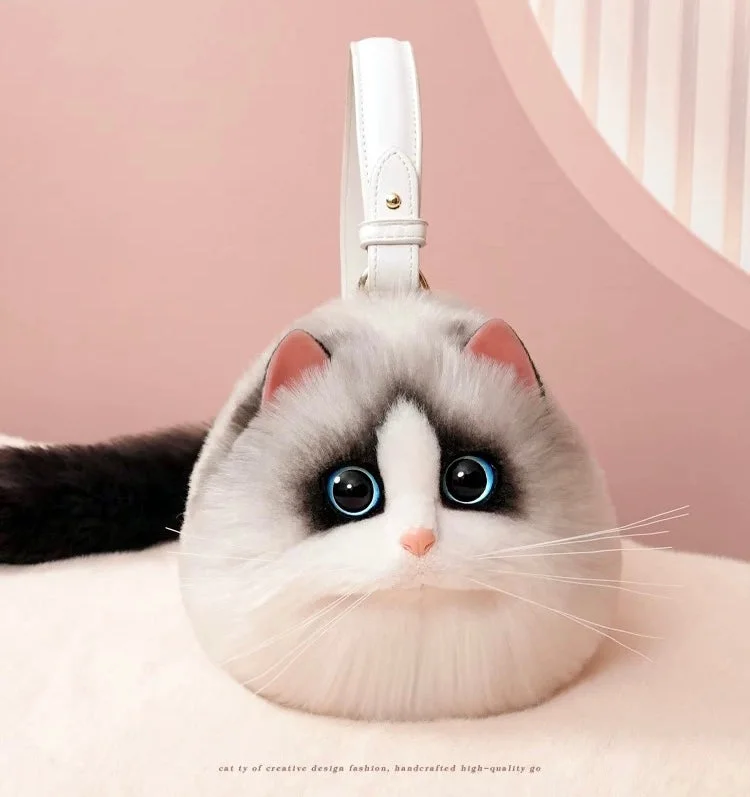 Fluffy Ragdoll Cat Bag Cat Purse
