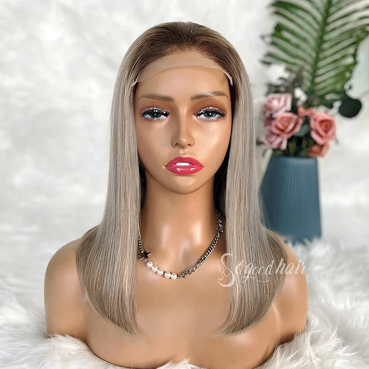 Miranda | Luxurious Soft Straight Ash Blonde  Bob Wig Raw Hair Wig