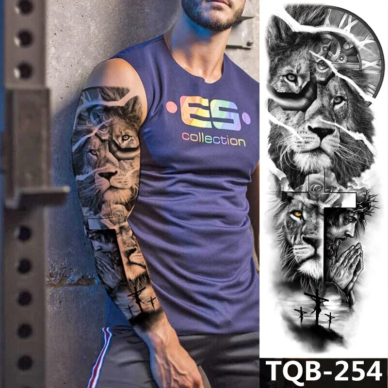 1Sheet Extra Large Temporary Tattoos Full Arm and Eagle ArmTattoo Sleeves for Men Women