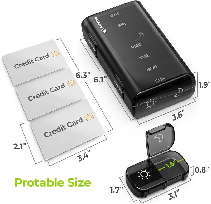 AM PM Weekly Pill Organizer &ndash; Travel-Friendly, Large Capacity & BPA-Free