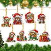 8Pcs Double Side Effect Acrylic Special Shaped Christmas Theme Xmas Trees Hanging Pendant Kits