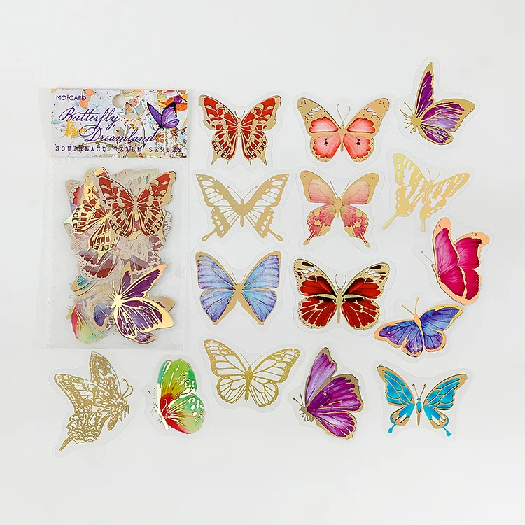 JOURNALSAY 30PCS PET hand account sticker Southland flower fairy retro plant butterfly