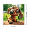 (US Only)Paint By Numbers Kit On Canvas DIY Oil Art Dachshund Picture Home Decor40x40cm