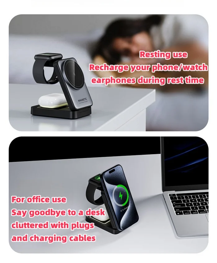Folding Magnetic 3-in-1 Wireless Charger