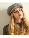 Beret Hat Winter Solid Color Thick Wool Cap