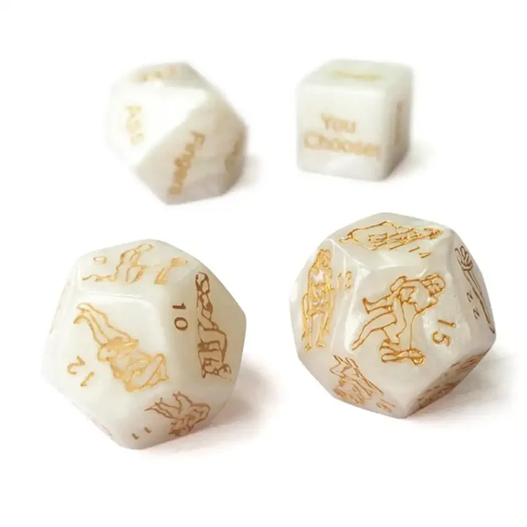 Marbled Carved Dice erotic sex Dice 4 in 1 set