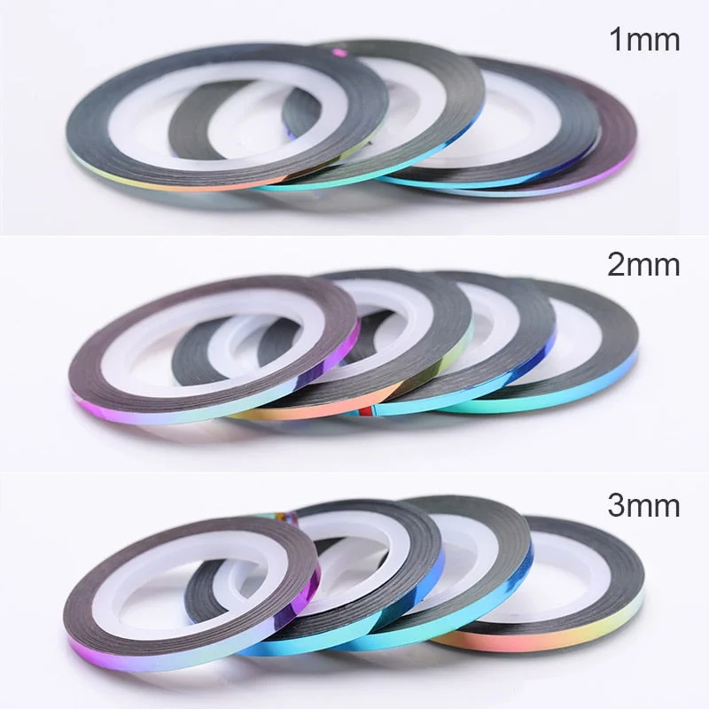 4 Rolls/Set 1mm 2mm 3mm Chameleon Nail Striping Tape Line Adhesive Decal Nail Art Decoration Tools Design