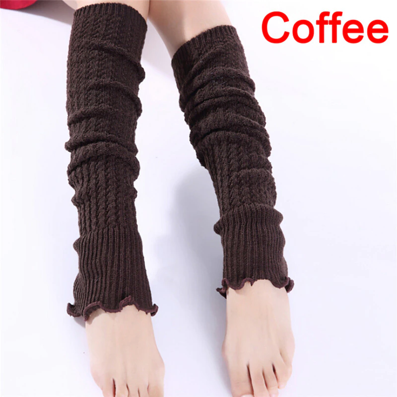 1 Pair Woman Leg Warmers Long Stockings Popular Hemp Flowers Knitting Step Foot Winter Warm Stocking Fashion