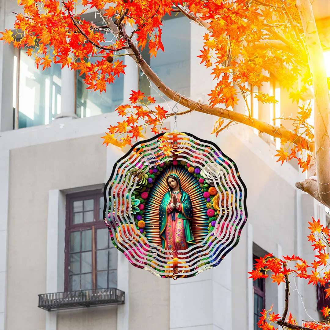 3D Hanging Wind Spinner 360 Degree Rotating 10-Inch Garden Wind Spinners Hanging Wind Catcher Art Gift for Home Garden Halloween Christmas (Jesus)