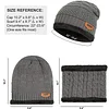 Mens Womens Winter Beanie Hat Scarf Set Warm Knit Hat Thick Fleece Lined Winter Cap by Inlyline