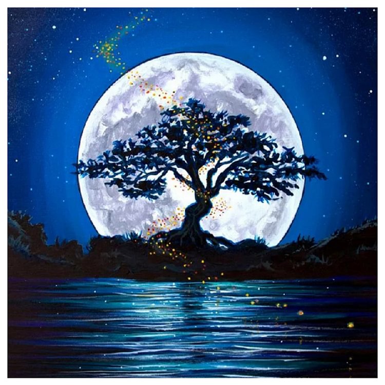 Diamond Painting - Full Round - Tree Moon(30*30cm)