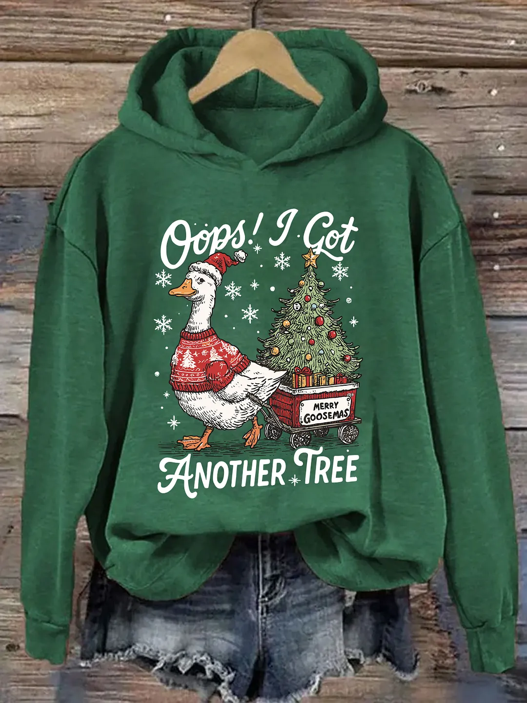 Oops I Got Another Tree Funny Christmas Goose Hoodie