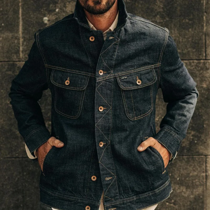 13 Oz Cotton Indigo Selvedge Denim Jacket