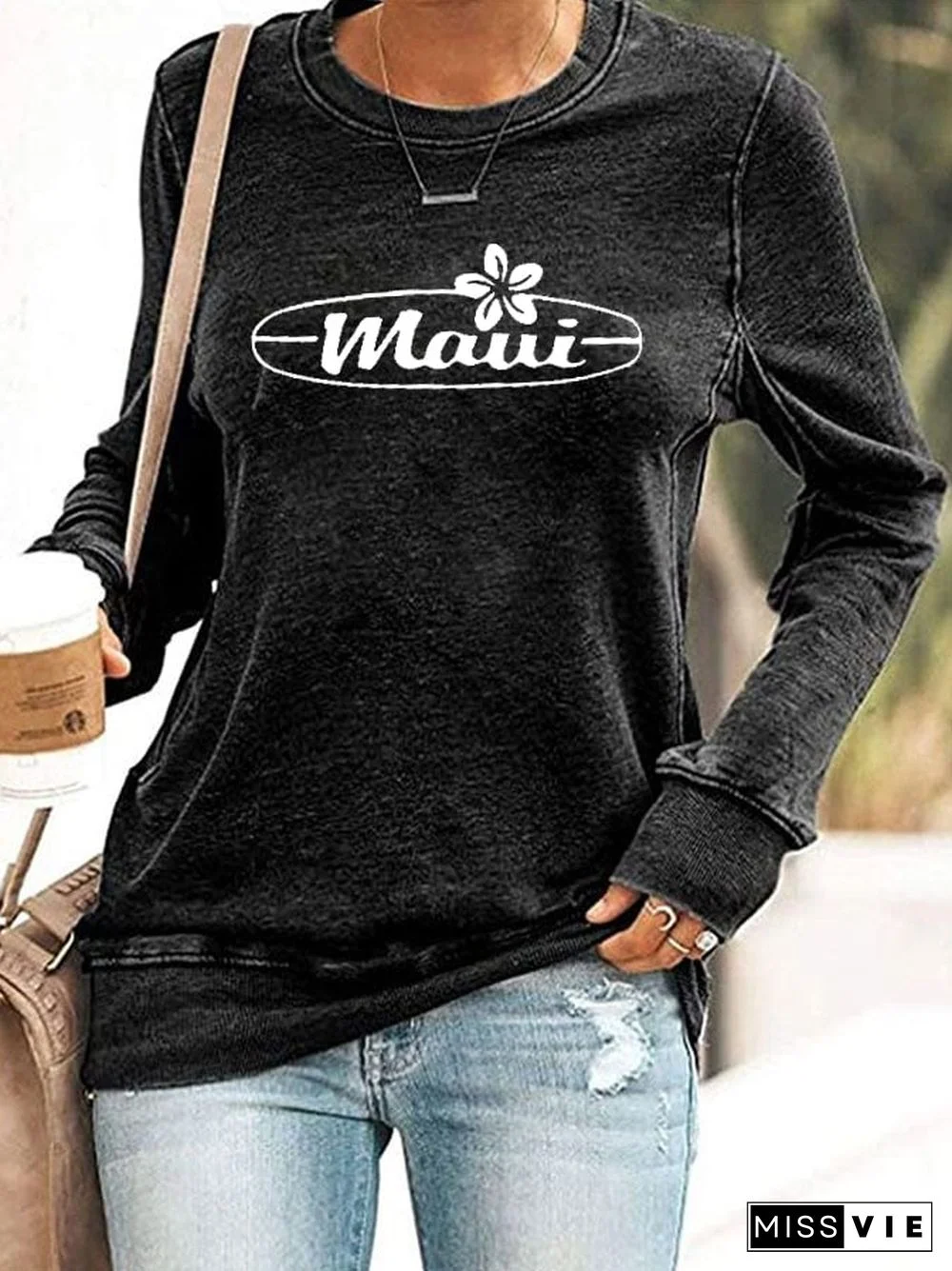 Women's Maui Strong Print Casual Sweatshirt
