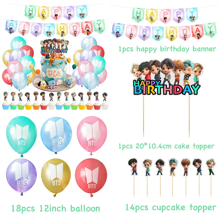 BTS TinyTAN Party Balloons Decorations