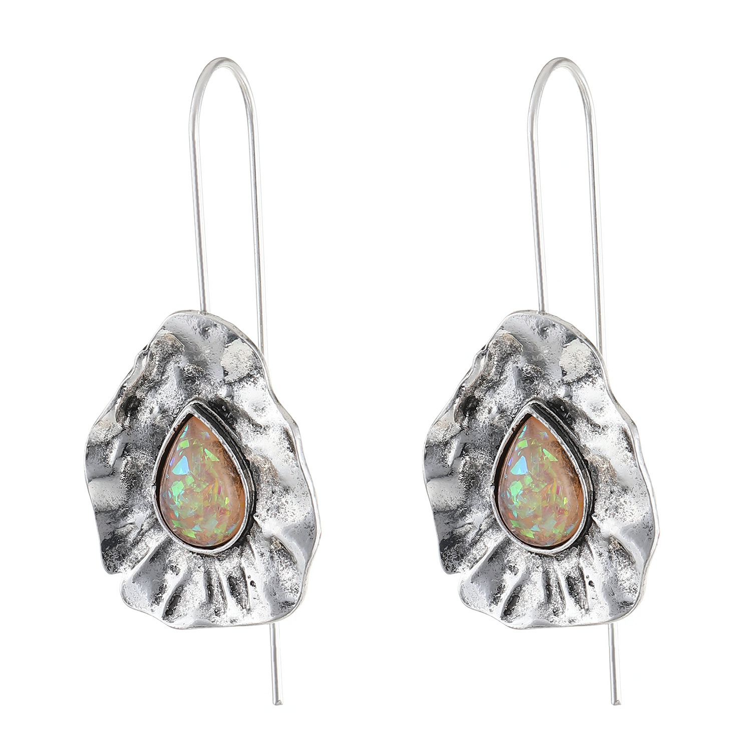 Ruffle Lily Moonstone Earrings