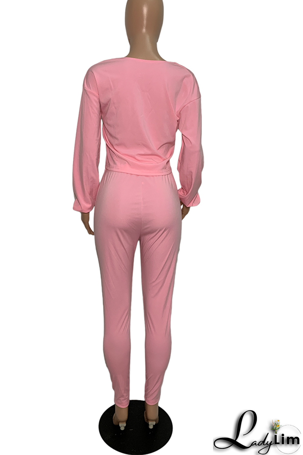 Army Green Fashion Print Patchwork V Neck Long Sleeve Two Pieces