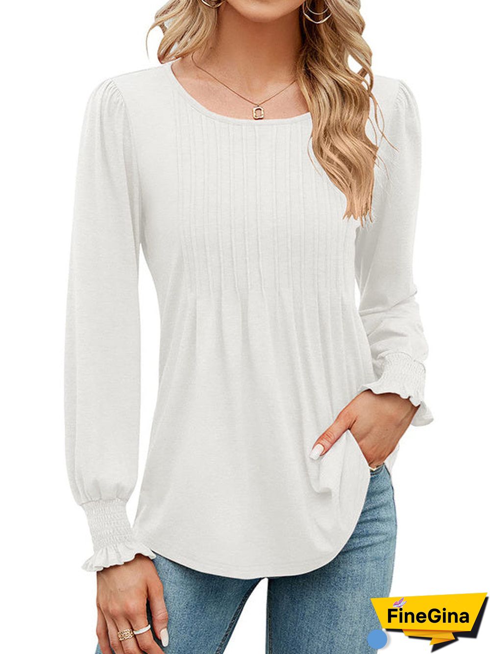 Women's Stitching Solid Color Scoop Neck Long Sleeve Coat