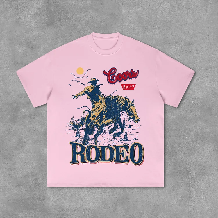 Coors Banquet Rodeo Classic Graphics Print Casual Cotton T-Shirt SOPULA