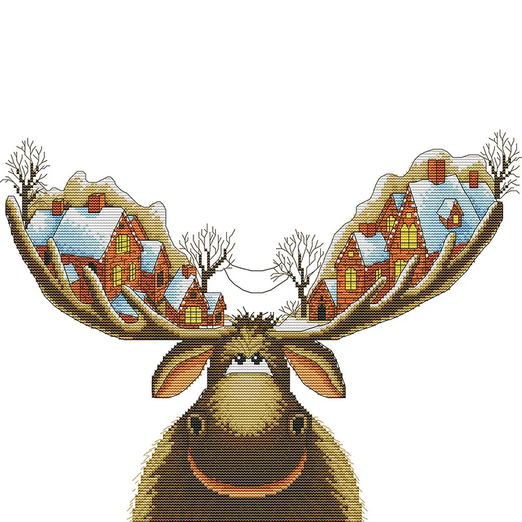 Joy Sunday Christmas Hut 14CT Stamped Cross Stitch 42*36CM