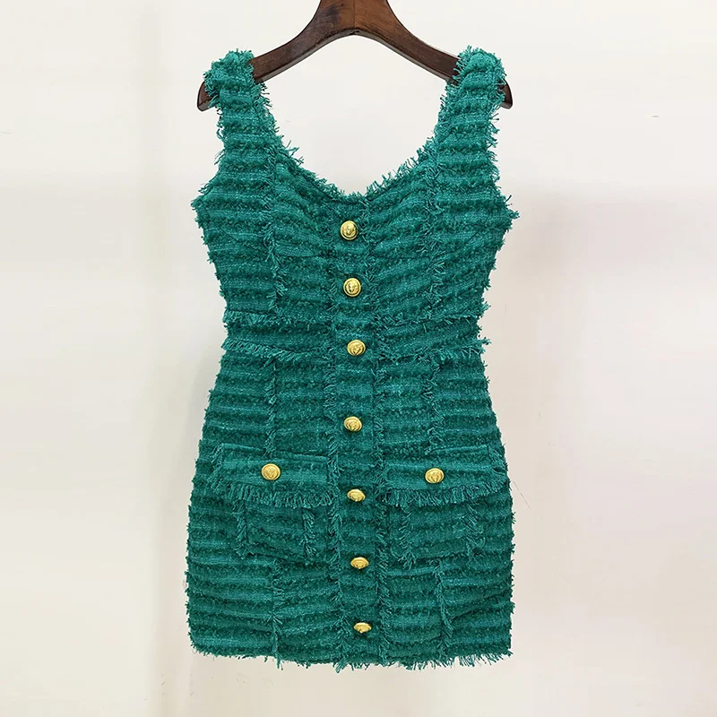 Nigikala Nigikala New Star Fashion Lion Button Tuxedo Coarse Flowers, Vest Sling Dress